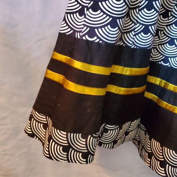 Nine West Fit & Flare Dress, Navy, White & Gold, Size 4 - Picture 6 of 10